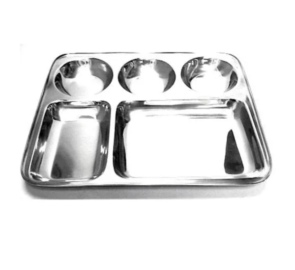 Rectangular 5 Compartment Thali 33cm
